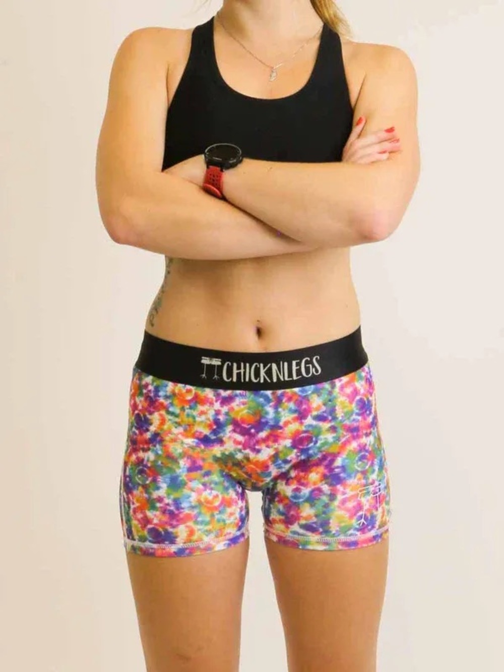 ChicknLegs Women’s Tie-Dye 3” Compression/Running Shorts (Size: M)(EUC)